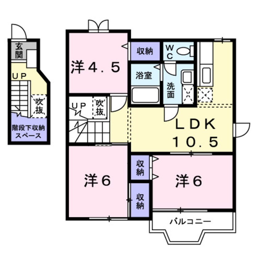 間取図 山陽本線（中国）/中庄駅 徒歩16分 2階 築24年