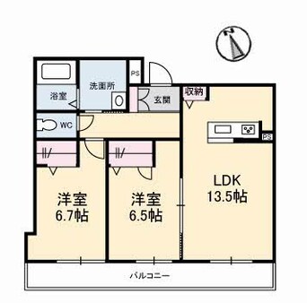 間取図 山陽本線（中国）/倉敷駅 徒歩23分 2階 築9年
