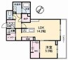 山陽本線（中国）/西阿知駅 徒歩8分 3階 築5年 1LDKの間取り