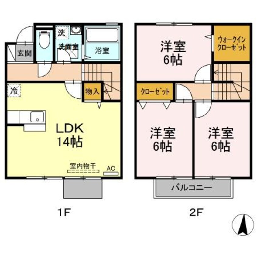 間取図 山陽本線（中国）/倉敷駅 徒歩34分 1-2階 築17年