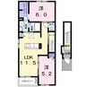 伯備線/総社駅 徒歩16分 2階 築9年 2LDKの間取り