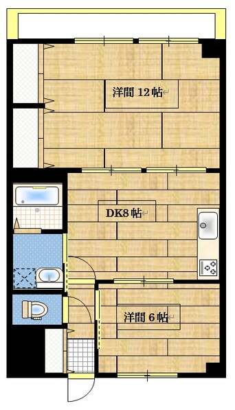 間取図 井原鉄道井原線/子守唄の里高屋駅 徒歩6分 2階 築33年