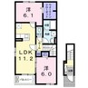 山陽本線（中国）/西阿知駅 徒歩29分 2階 築5年 2LDKの間取り