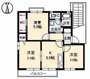 間取図 水島臨海鉄道水島本線/球場前駅 徒歩19分 1階 築25年