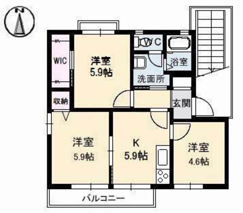 間取図 水島臨海鉄道水島本線/球場前駅 徒歩19分 1階 築25年