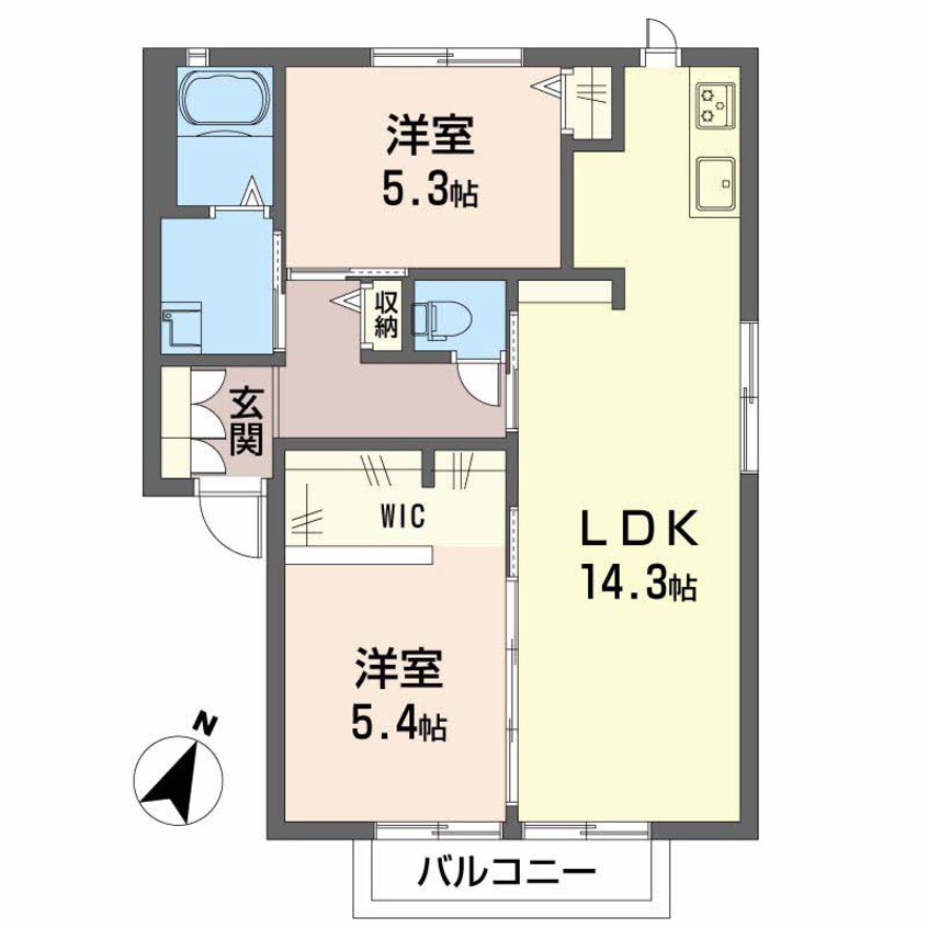 間取図 吉備線<桃太郎線>/東総社駅 徒歩16分 2階 築25年