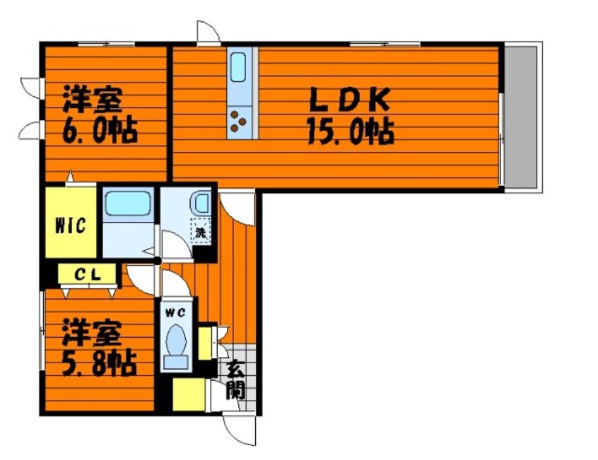間取図 山陽本線（中国）/倉敷駅 徒歩16分 3階 築8年