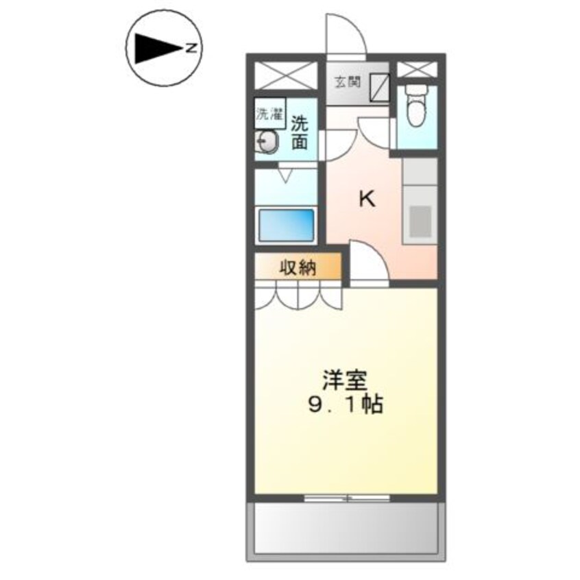 間取図 山陽本線（中国）/新倉敷駅 バス15分東小高地下車:停歩5分 1階 築18年