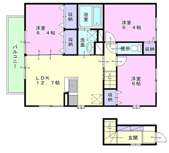 間取図 山陽本線（中国）/倉敷駅 徒歩18分 2階 築1年