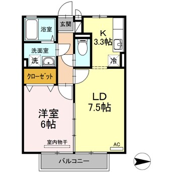 間取図 山陽本線（中国）/倉敷駅 徒歩25分 2階 築19年