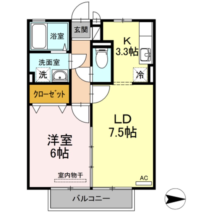 間取図 山陽本線（中国）/倉敷駅 徒歩25分 2階 築19年