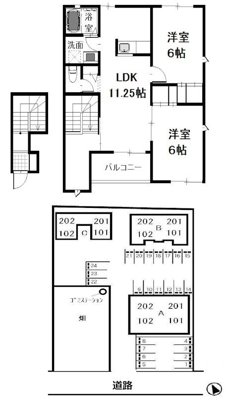 間取り図 水島臨海鉄道水島本線/弥生駅 徒歩28分 2階 築21年