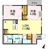 山陽本線（中国）/倉敷駅 徒歩11分 1階 築6年 2LDKの間取り