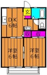 吉備線<桃太郎線>/東総社駅 徒歩11分 2階 築39年 2DKの間取り
