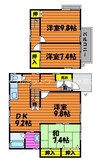 山陽本線（中国）/倉敷駅 徒歩17分 1階 築44年 4DKの間取り