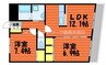 山陽本線（中国）/新倉敷駅 徒歩56分 3階 築18年 2LDKの間取り