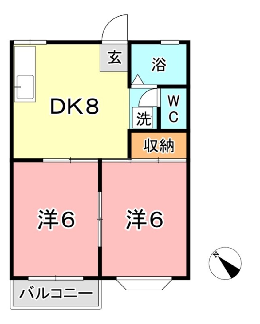 間取図 水島臨海鉄道水島本線/弥生駅 徒歩15分 2階 築34年