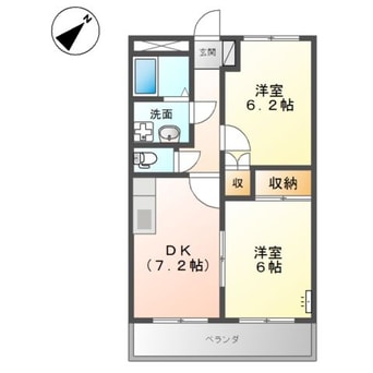 間取図 水島臨海鉄道水島本線/弥生駅 徒歩12分 1階 築24年