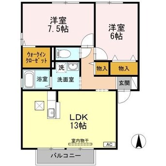 間取図 山陽本線（中国）/倉敷駅 徒歩24分 1階 築23年