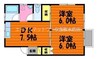 山陽本線（中国）/倉敷駅 徒歩22分 2階 築40年 2DKの間取り