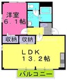 山陽本線（中国）/新倉敷駅 徒歩21分 2階 築27年 1LDKの間取り