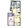 山陽本線（中国）/新倉敷駅 徒歩32分 1階 築浅 1LDKの間取り