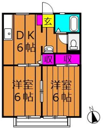 間取図 吉備線<桃太郎線>/総社駅 徒歩22分 2階 築38年