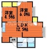 山陽本線（中国）/倉敷駅 徒歩36分 2階 築38年 2LDKの間取り