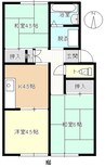山陽本線（中国）/倉敷駅 徒歩24分 1階 築40年 3Kの間取り