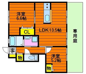 間取図 水島臨海鉄道水島本線/球場前駅 徒歩23分 1階 築18年