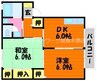 山陽本線（中国）/新倉敷駅 徒歩20分 2階 築28年 2DKの間取り