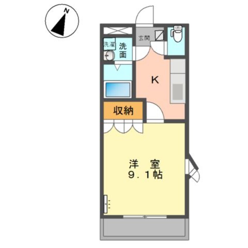 間取図 山陽本線（中国）/新倉敷駅 徒歩12分 2階 築22年