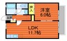 山陽本線（中国）/西阿知駅 徒歩8分 2階 築33年 1LDKの間取り