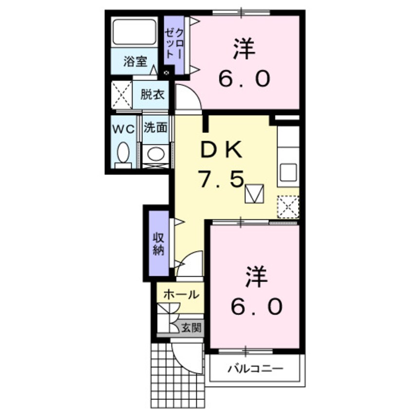 間取図 山陽本線（中国）/西阿知駅 徒歩18分 1階 築18年