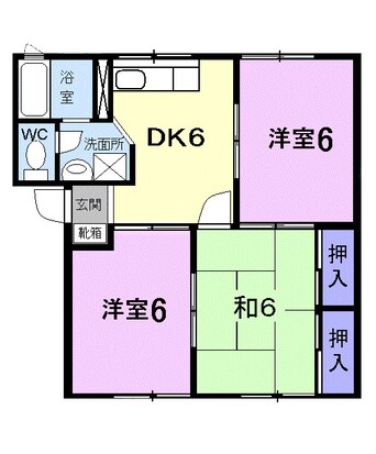 間取図 吉備線<桃太郎線>/東総社駅 徒歩7分 2階 築31年
