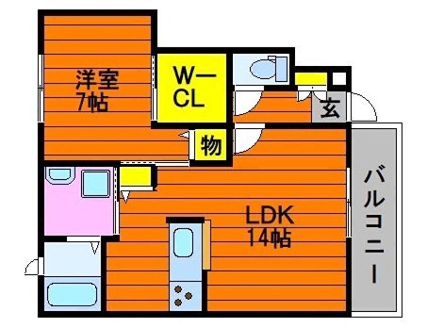 間取図 水島臨海鉄道水島本線/球場前駅 徒歩23分 1階 築18年