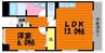 山陽本線（中国）/倉敷駅 徒歩15分 2階 築20年 1LDKの間取り