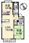 水島臨海鉄道水島本線/水島駅 徒歩35分 2階 築26年 2LDKの間取り