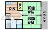 山陽本線（中国）/倉敷駅 徒歩24分 2階 築35年 2DKの間取り