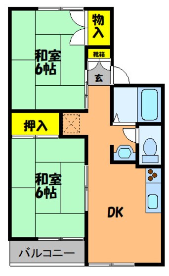 間取図 山陽本線（中国）/倉敷駅 徒歩27分 2階 築35年