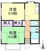 山陽本線（中国）/倉敷駅 徒歩32分 2階 築34年 2Kの間取り