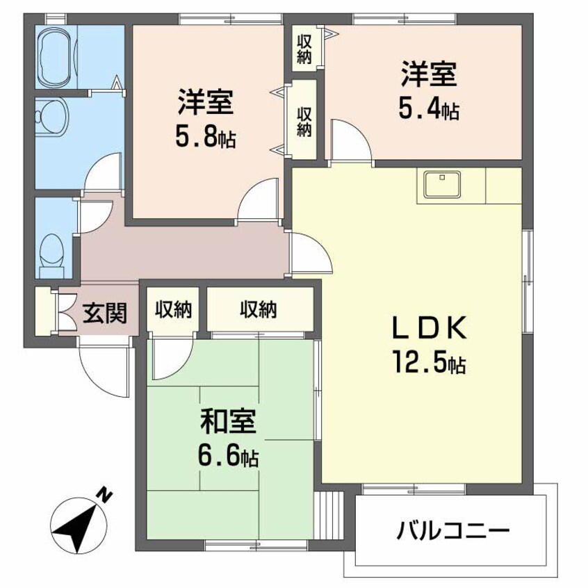 間取図 瀬戸大橋線/児島駅 徒歩46分 1階 築31年
