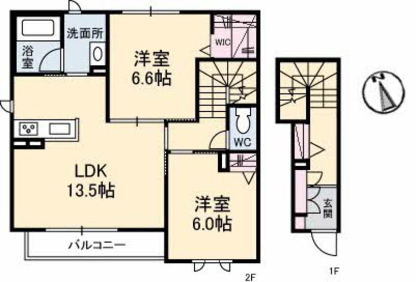間取図 水島臨海鉄道水島本線/西富井駅 徒歩10分 2階 築4年