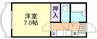 山陽本線（中国）/新倉敷駅 徒歩26分 1階 築34年 1Kの間取り