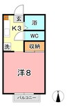 山陽本線（中国）/新倉敷駅 徒歩21分 2階 築29年 1Kの間取り