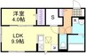 山陽本線（中国）/倉敷駅 徒歩19分 1階 築浅 1LDKの間取り