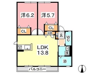 間取図 水島臨海鉄道水島本線/水島駅 徒歩19分 2階 築14年