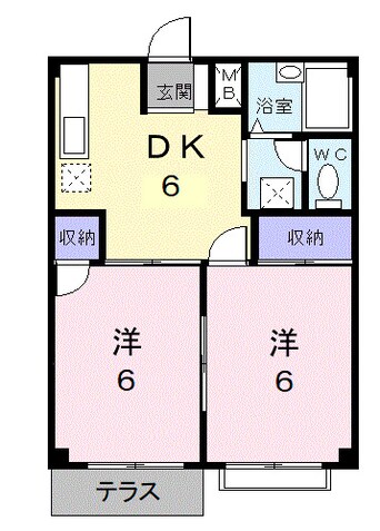 間取図 山陽本線（中国）/倉敷駅 徒歩18分 1階 築34年