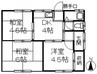山陽本線（中国）/西阿知駅 徒歩17分 1階 築46年 3DKの間取り