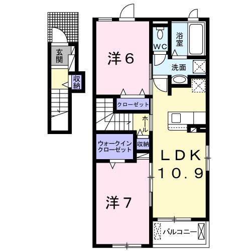 間取り図 瀬戸大橋線/木見駅 徒歩13分 2階 築5年